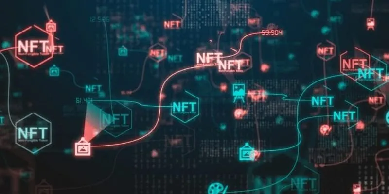 Image representing NFTs and the blockchain technology/network.