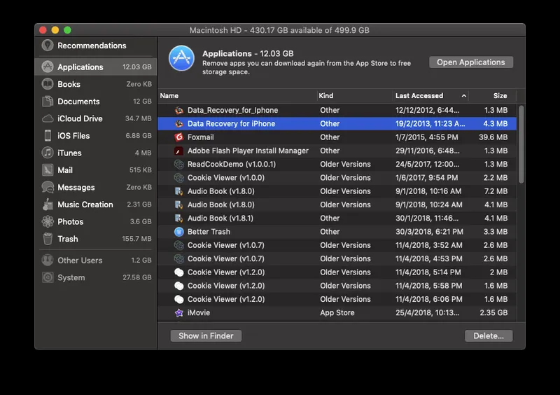 Application on Mac