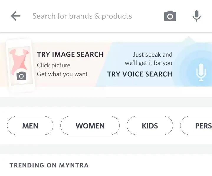 Voice search functionality - latest eCommerce market trends in India