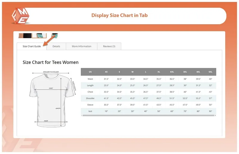 Magento 2 Size Chart