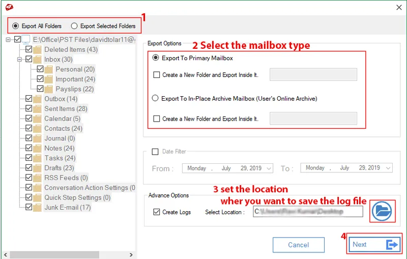 Choose Export option