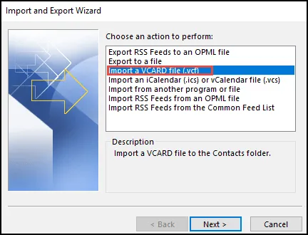 Choose option Import a VCF file