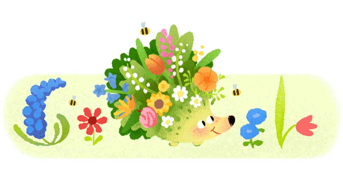 Google Doodle today celebrates the start of spring