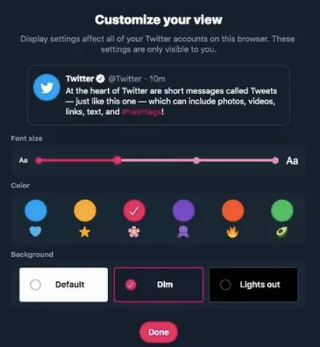 Twitter Redesign - font size, color, background 