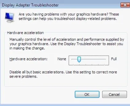 Display adaptor troubleshooter