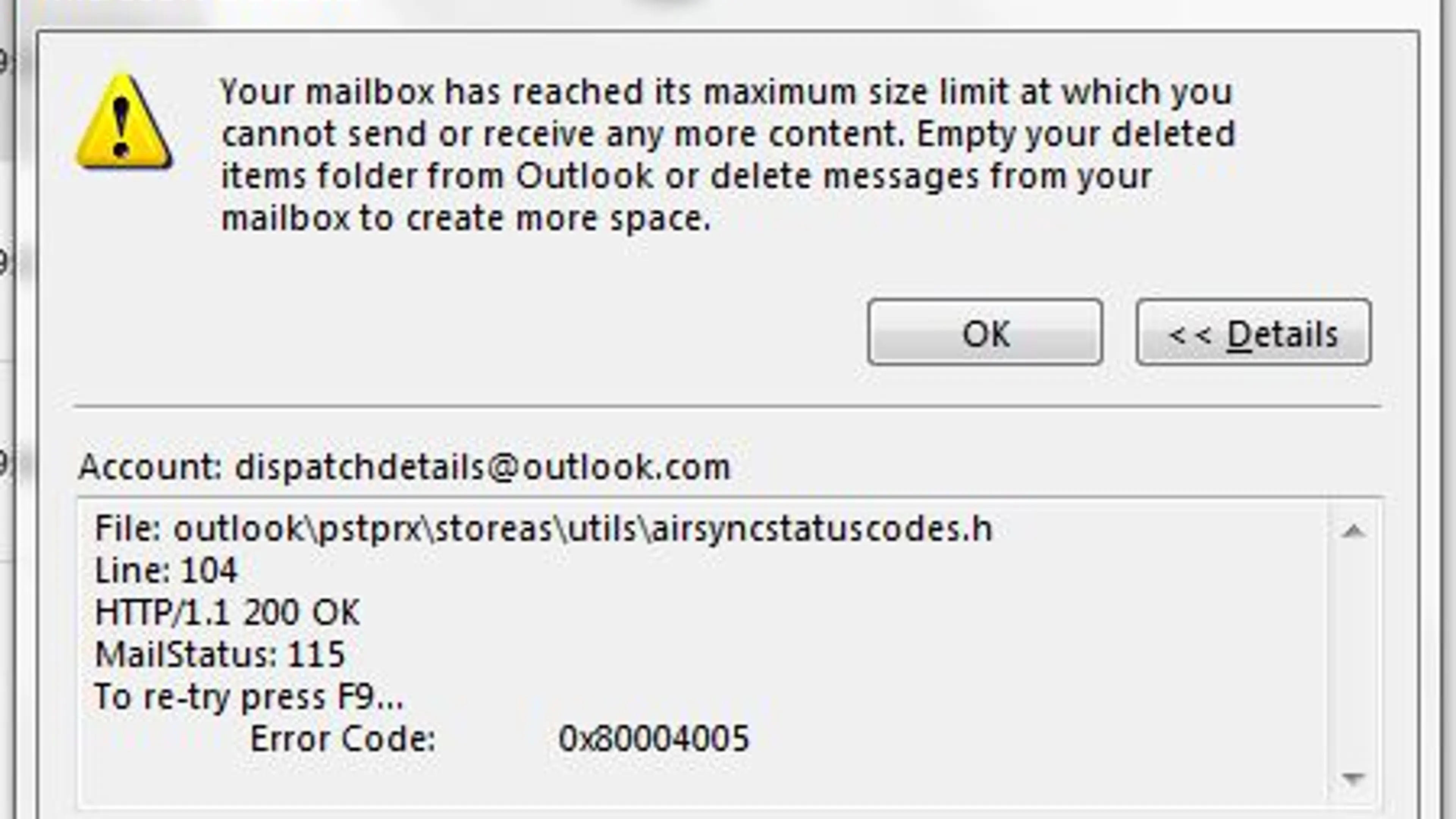 Outlook's maximum file size limit explained.