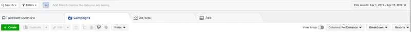 facebook ads manager