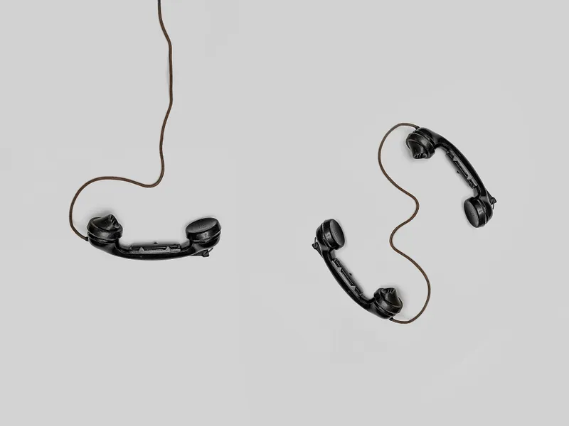 Three black handsets