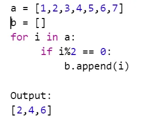 Code for segregating number from a list