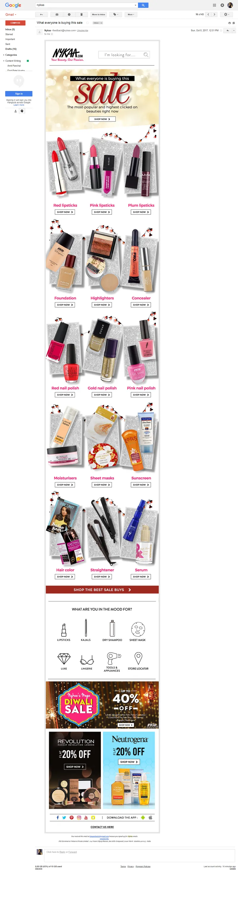 Not so personalized email - Nykaa