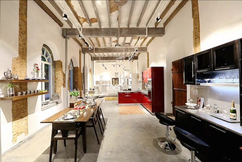 Arttdinox Cinnamon, Bangalore, where the western kitchen concept store built in a heritage site reminisces the old world charm of the city. Design & Images: FRDC