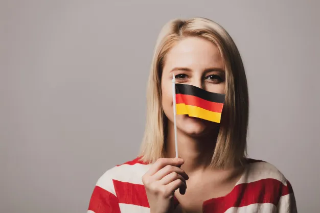 Young Woman With German Flag