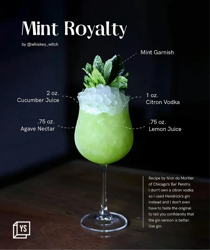 Cocktail recipe shared on the Booozie app