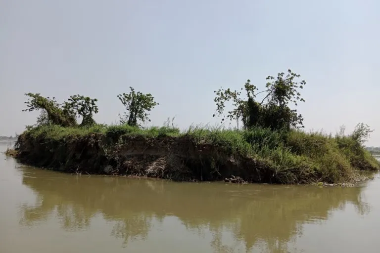 पश्चिम बंगाल में कटुआ के निकट नयाचार में गंगा नदी। तस्वीर- राहुल सिंह/मोंगाबे