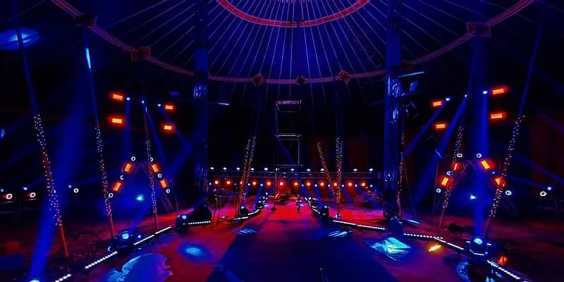 The setup for the virtual circus