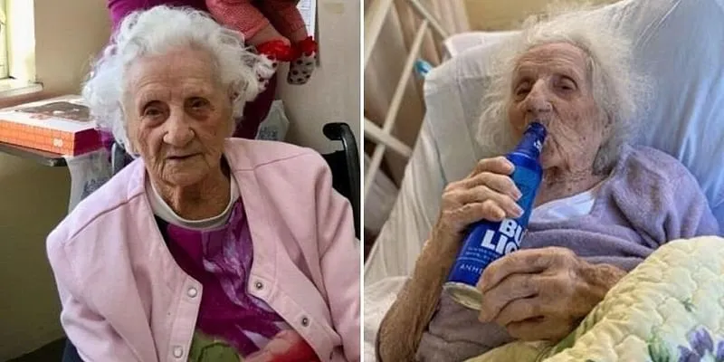 103 वर्षीय स्टेजना ने कोरोनावायरस को मात दी और बीयर पीकर अपनी रिकवरी सेलिब्रेट की (फोटो साभार: SmallJoys)