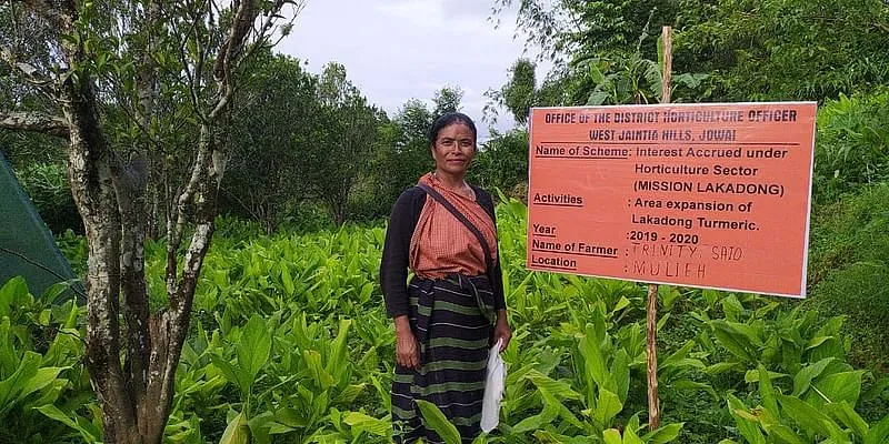 लाकडोंग हल्दी उगाने वाले बागवानी क्षेत्र में त्रिनिती