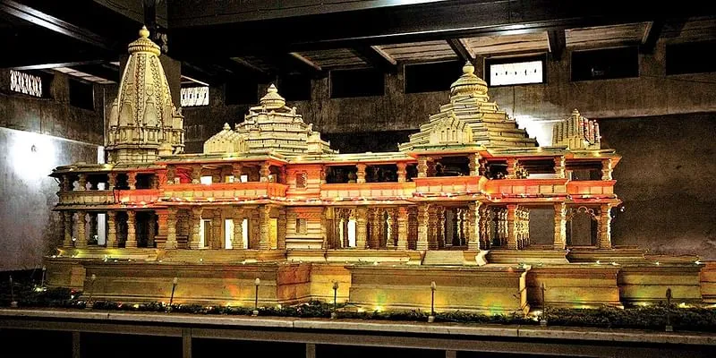 भव्य राम मंदिर का मॉडल (फोटो साभार: opindia)