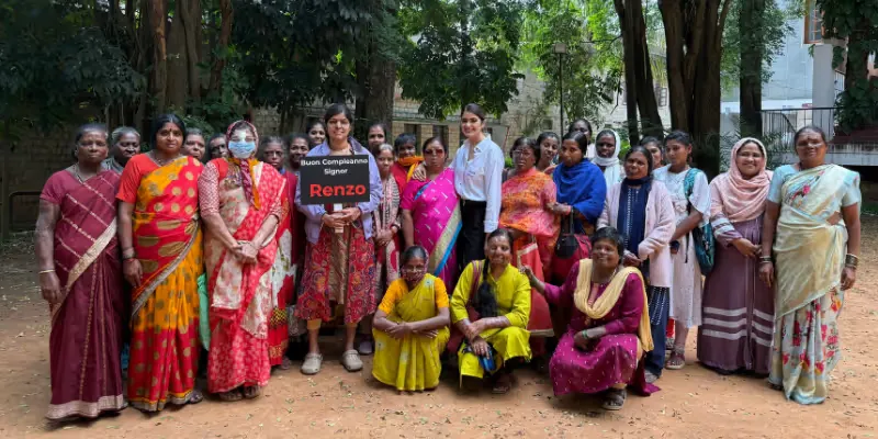 Kulsum (in white blouse) with the survivors
