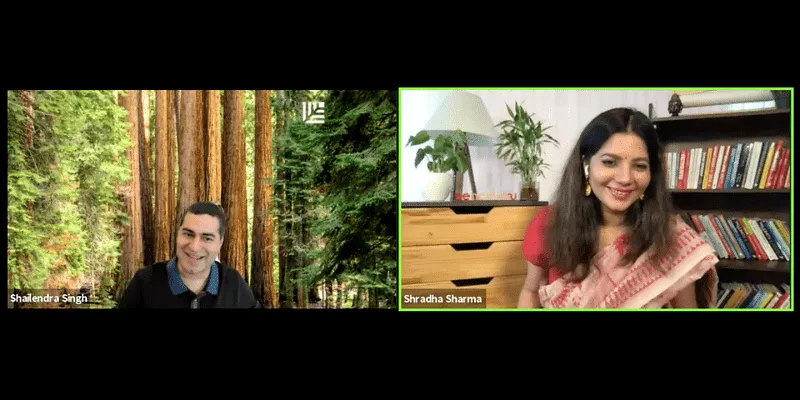 TechSparks 2020 में श्रद्धा शर्मा के साथ बातचीत करते हुए सिकोइया कैपिटल के एमडी शैलेंद्र सिंह