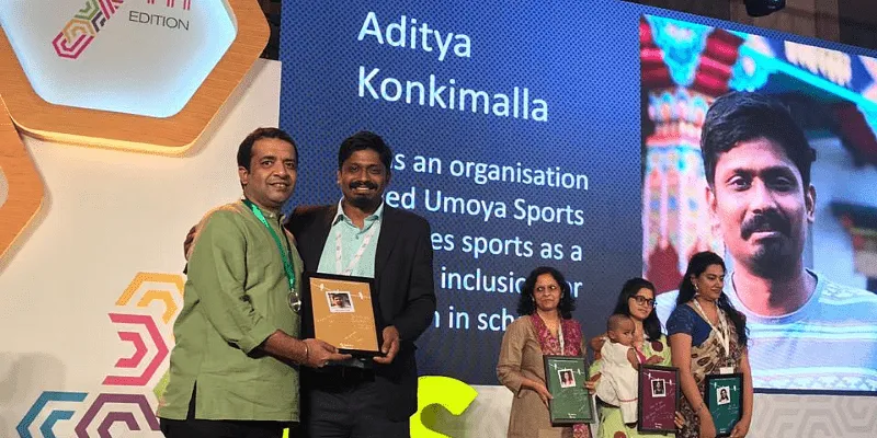 उमाया स्पोर्ट्स के हिस्से के रूप में आदित्य ने अपने प्रयासों के लिए एक पुरस्कार जीता।