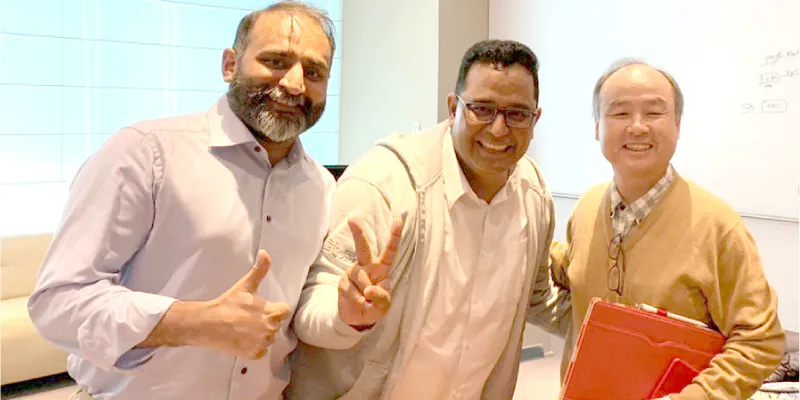 हरिंदर ताखर, सीईओ - पेटीएम लैब्स और पेटीएम के संस्थापक विजय शेखर शर्मा के साथ सॉफ्टबैंक के मासायोशी सोन।