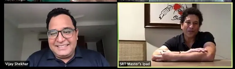 पेटीएम के फाउंडर और सीईओ विजय शेखर शर्मा और क्रिकेट के दिग्गज सचिन तेंदुलकर