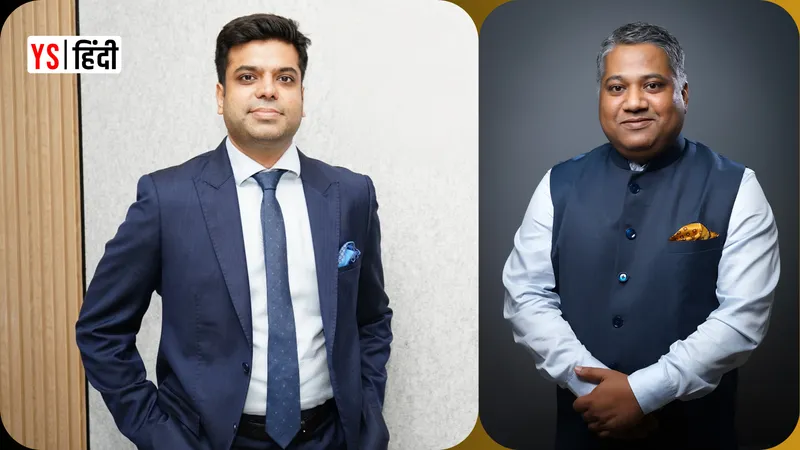 (L-R) शिखर अग्रवाल BLS E-Services और BLS International के चेयरमैन और JMD, लोकनाथ पांडा — COO, BLS E-Services