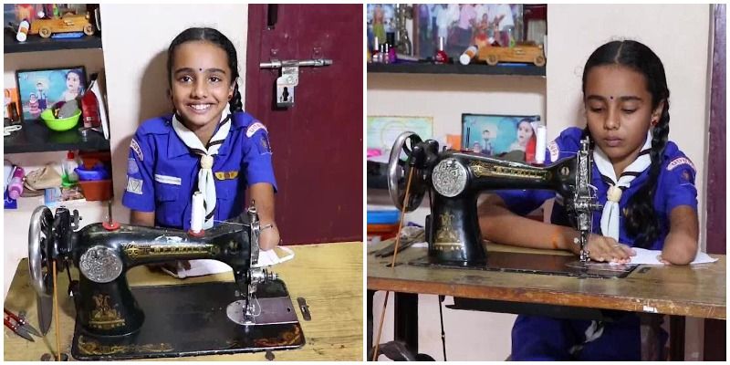 10 साल की ये दिव्यांग लड़की दुनियाभर के लिये बनी प्रेरणा, एक हाथ से स्टूडेंट्स के लिए बना रही है मास्क 