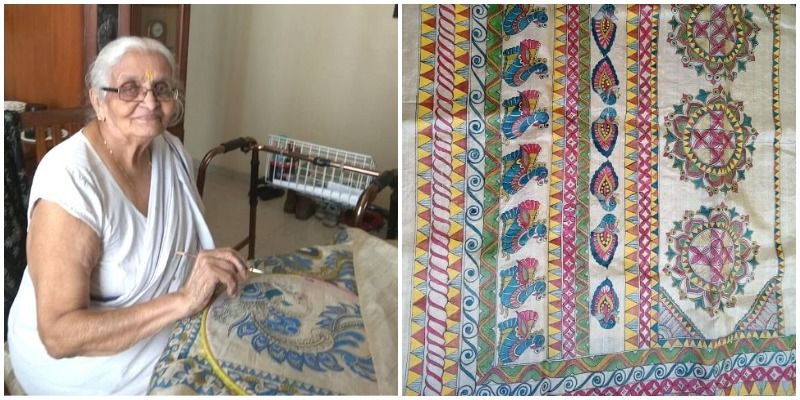 100 साल की उम्र में भी ये दादी अम्मा चला रही है हैंड-पेंटेड साड़ी बिजनेस