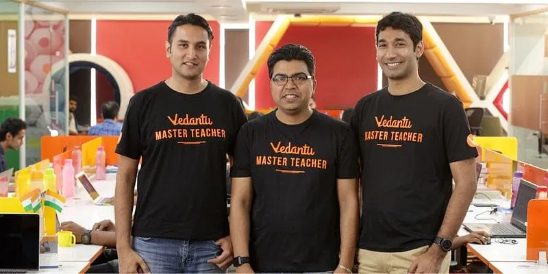 वेदांतू के संस्थापक (बाएँ से दायें): पुलकित जैन, आनंद प्रकाश और वामसी कृष्ण