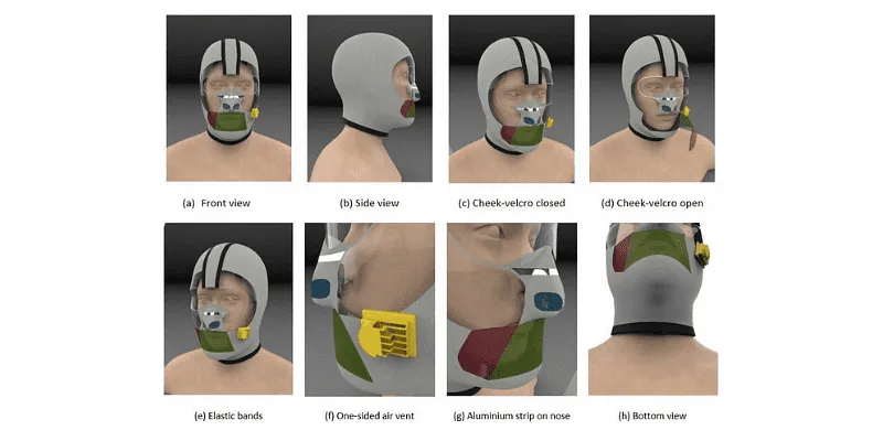 COVID फैब्रिक हेलमेट का मॉडल
