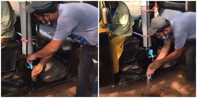 इस ऑटोरिक्शा चालक ने रखा है सफाई का खास ख्याल, ऑटो में बैठने से पहले सवारियाँ धोती हैं अपने हाथ
