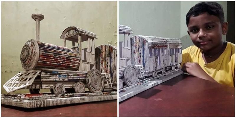 बच्चे ने अखबार से बनाया ट्रेन का यह खूबसूरत मॉडल, रेल मंत्रालय ने शेयर किया वीडियो