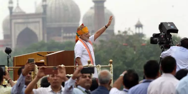 प्रधानमंत्री नरेंद्र मोदी ने लगातार छठी बार स्वतंत्रता दिवस समारोह को संबोधित किया