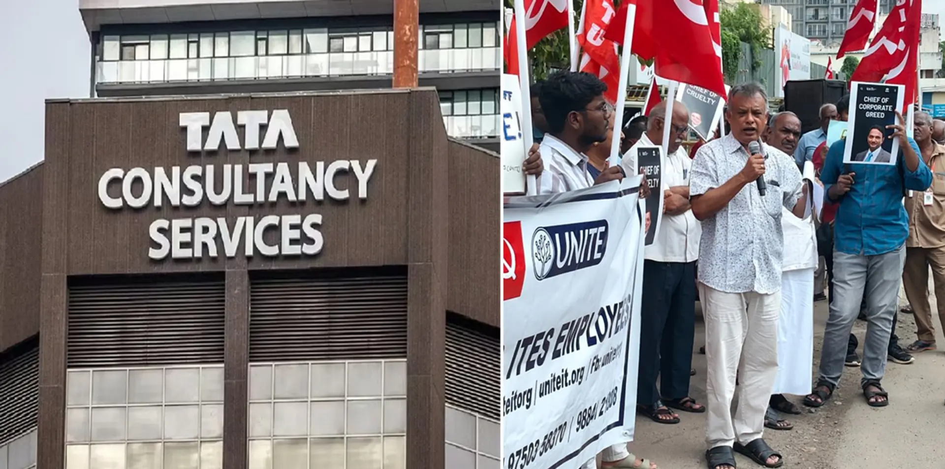 12,000 ஊழியர்களை பணிநீக்கிய TCS - ஐடி ஊழியர் சங்கங்கள் சென்னையில் போராட்டம்!