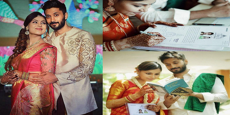 ஆசிரமத்தில் ரிசப்ஷன், ரிட்டர்ன் கிஃப்டாக இந்திய அரசியல் அமைப்புச் சட்ட புத்தகம்! 
