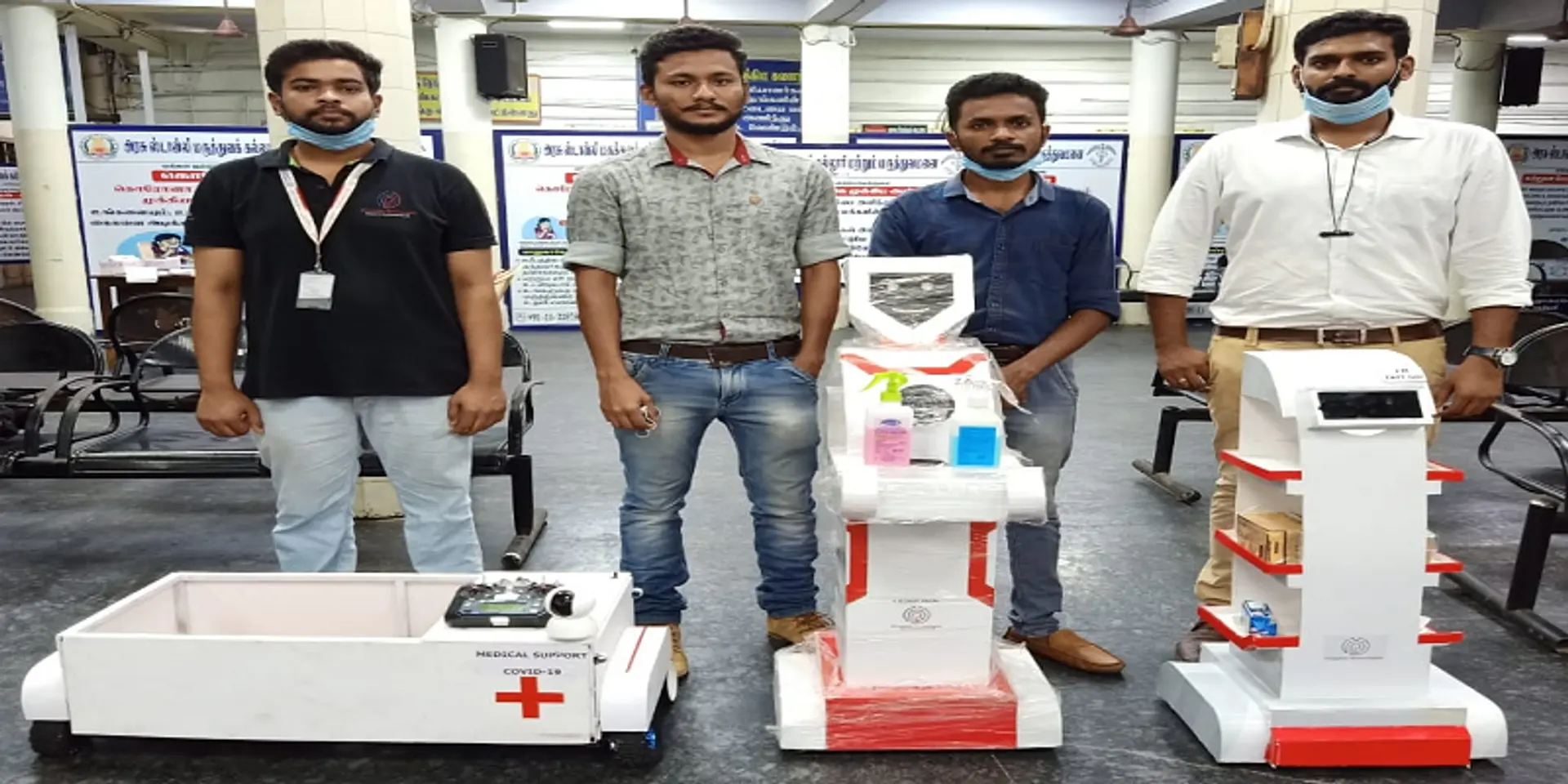 கொரோனா வார்டுகளில் கைக்கொடுக்கும் திருச்சி நிறுவன ரோபோக்கள்!