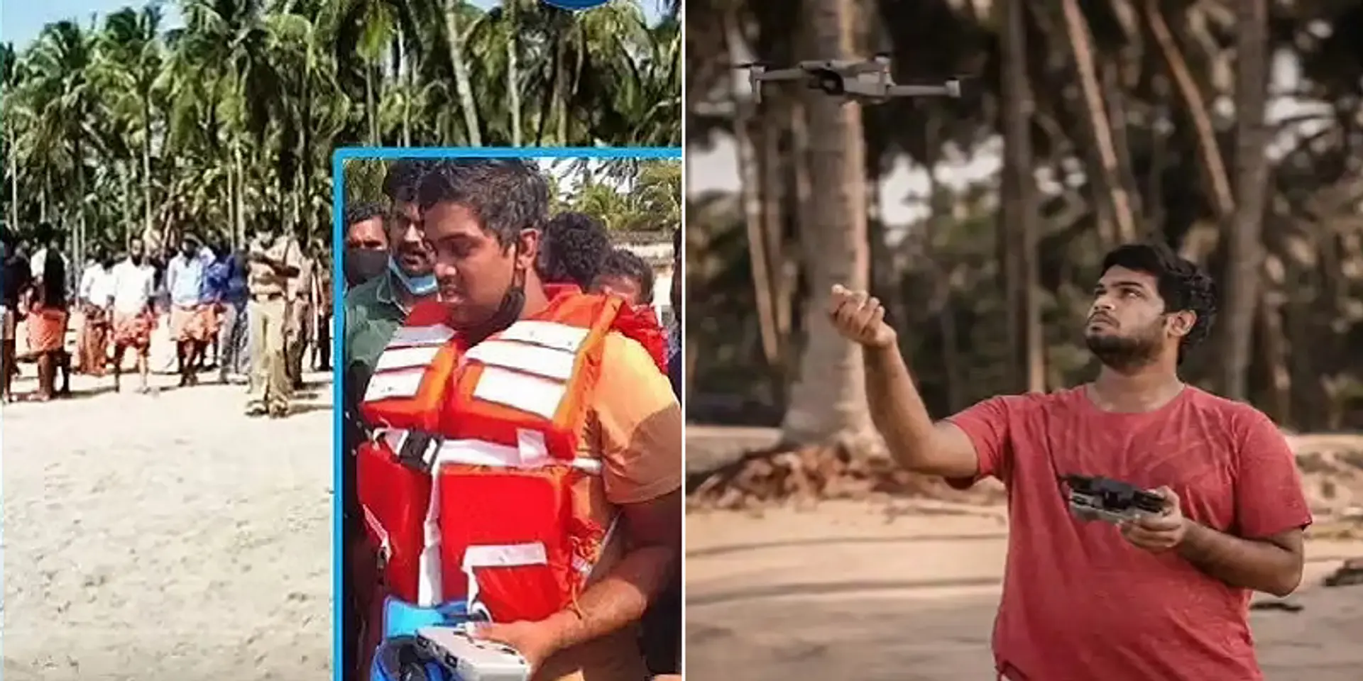 ட்ரோன் மூலம் 4 மீனவர்கள் உயிர்களைக் காப்பாற்றிய 19வயது இளைஞன்!