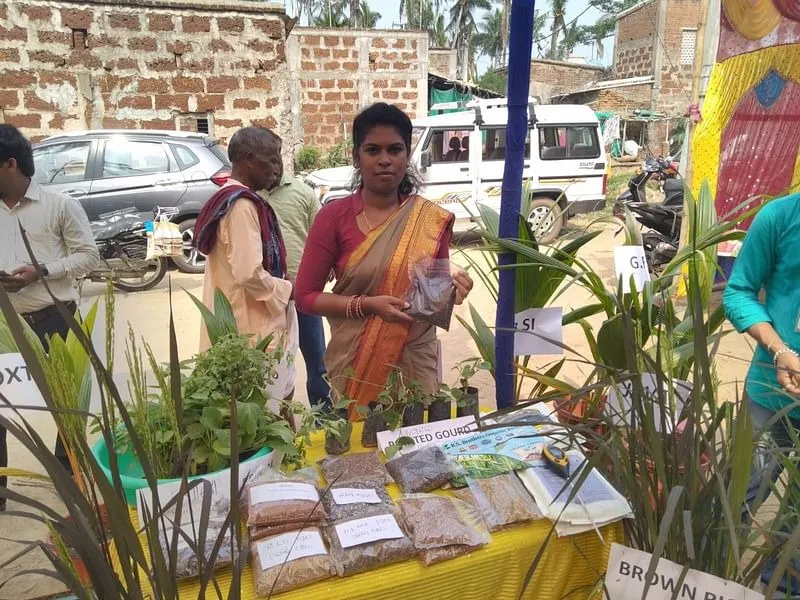 Reshamdevi with her agricultural products  Read more at: https://yourstory.com/socialstory/2023/11/farmers-producer-company-founder-odisha-leader
