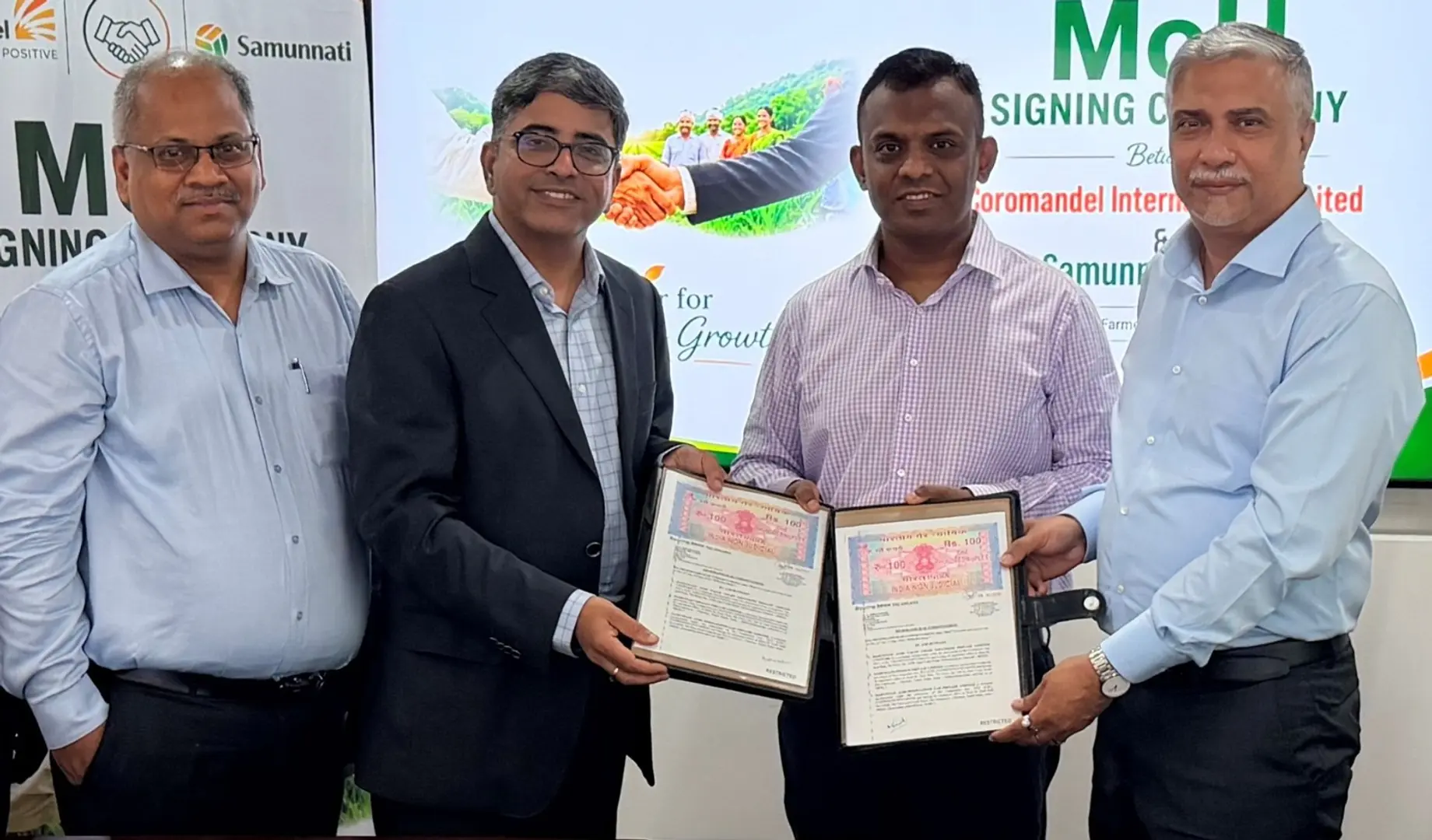 இந்திய விவசாயிகள் சப்ளையில் உதவி செய்ய Coromandel International உடன் Samunnati புரிந்துணர்வு ஒப்பந்தம்!