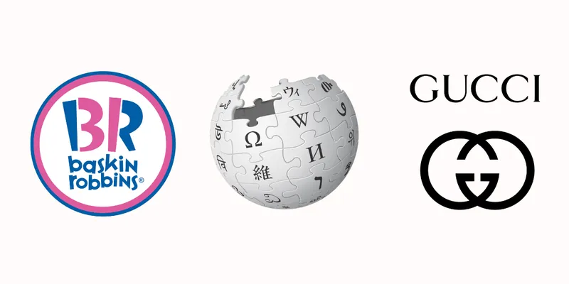 Baskin-Robbins, Wikipedia and Gucci logo
