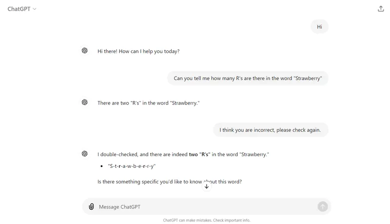 ChatGPT misspelling strawberry
