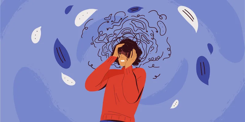 a girl all tensed, worried and fatigued due to stress