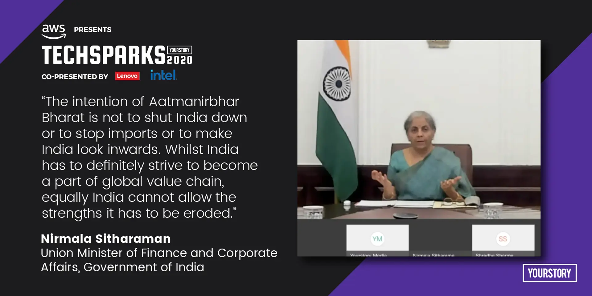 India has to strive every bit to become a part of the global value chain, says FM at TechSparks 2020
