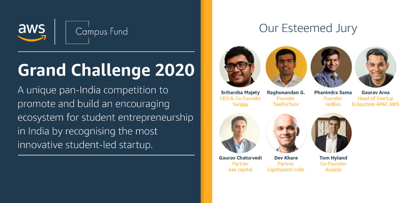Campus Fund and AWS launch Grand Challenge -  a unique pan India competition for student entrepreneurs 

