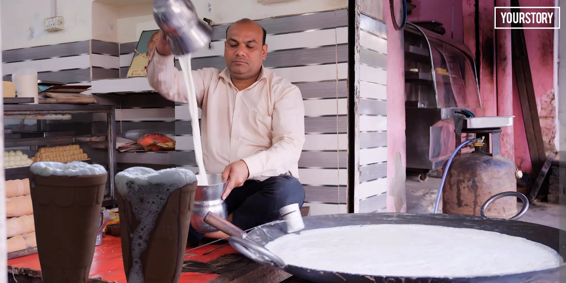 In Agra, a small dairy outlet grows around daily milk supply and local demand