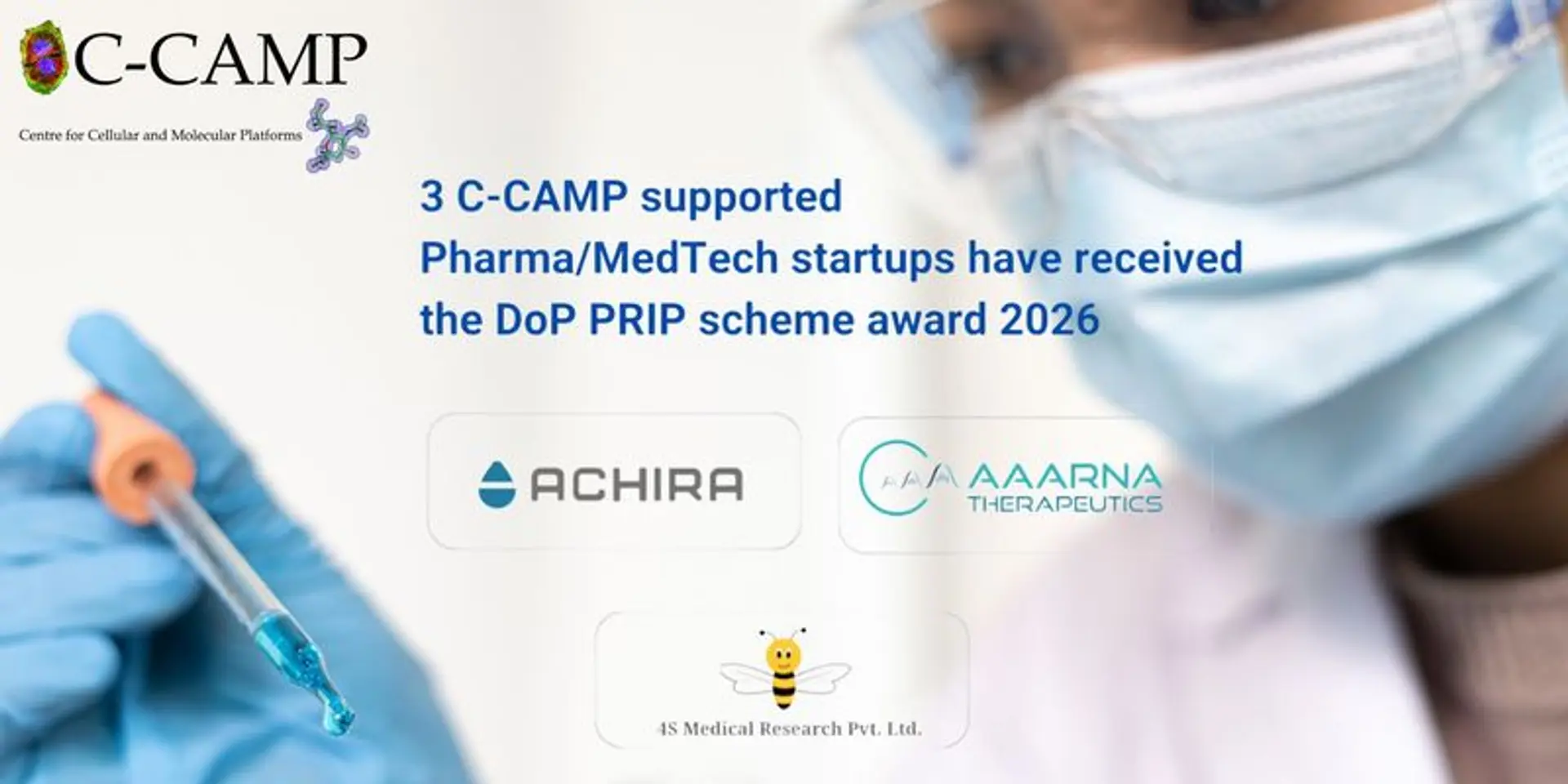 Three C-CAMP startups win backing under govt's PRIP scheme
