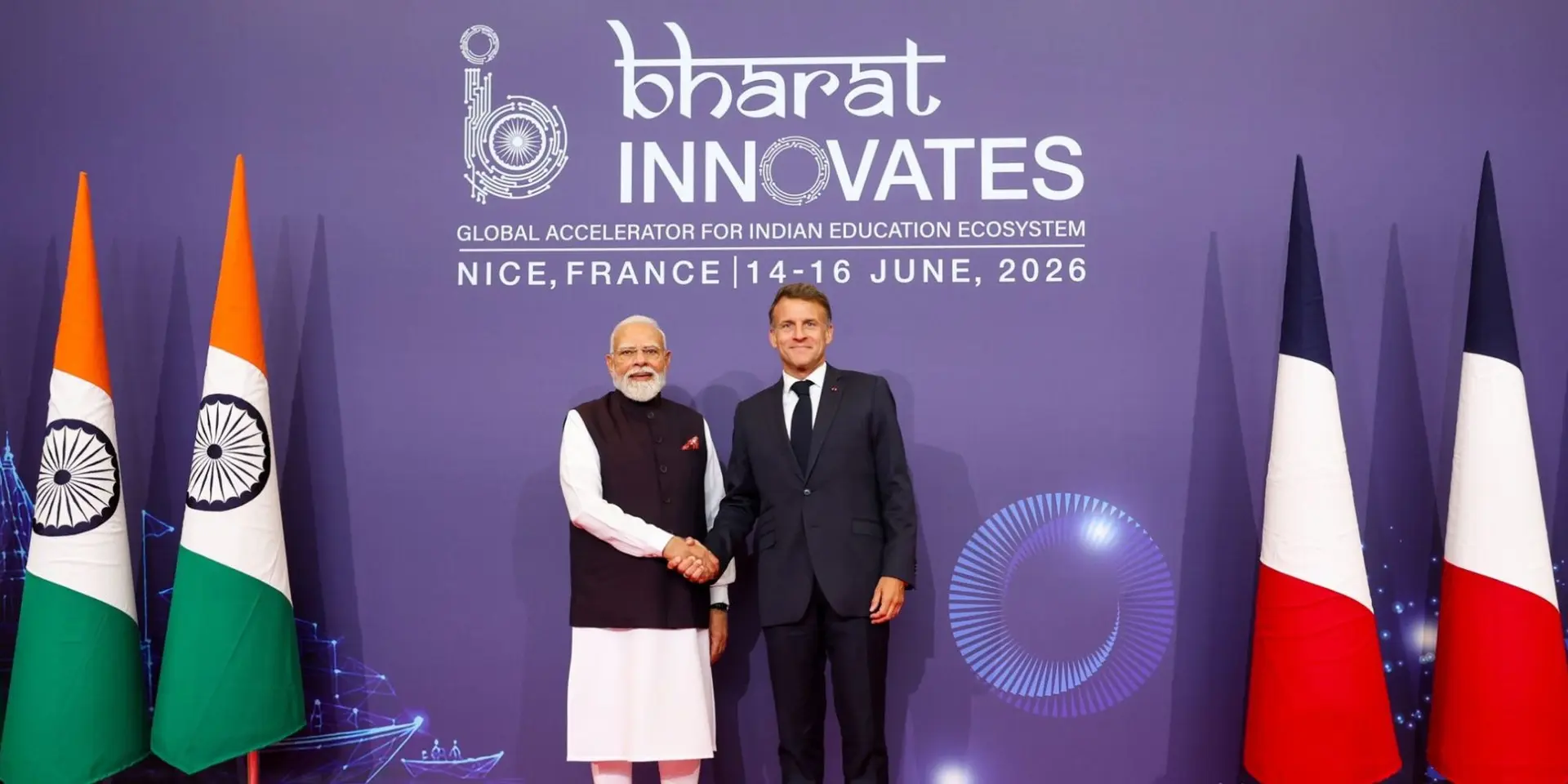 PM Modi and President Macron inaugurate Bharat Innovates 2026 in Nice, opening India's deep-tech showcase to the world