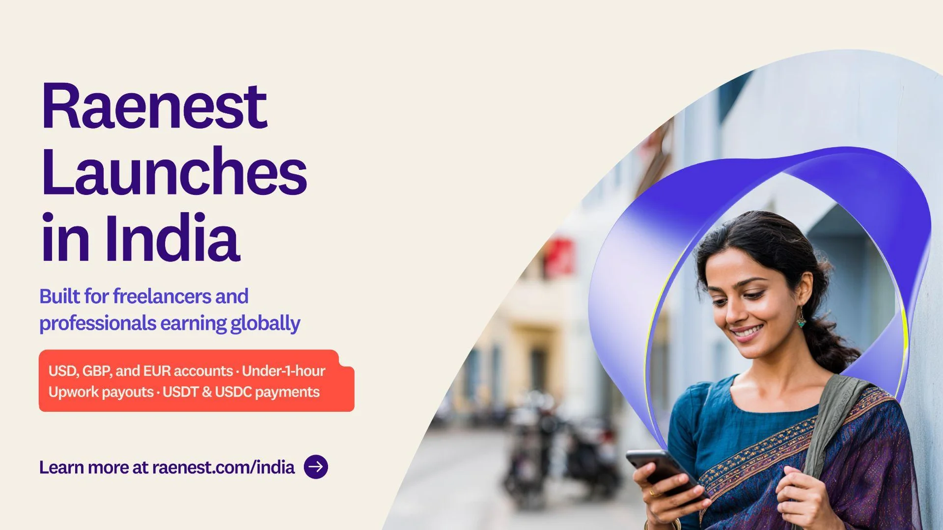 Raenest launches in India to power faster, more predictable global payments for international earners